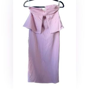 Pink High Waist long Pencil Peplum Skirt  XS